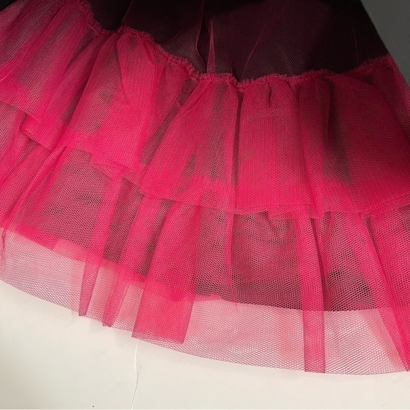 Betsey Johnson Strapless Pink Tulle Black Dress Size 6 NWT - Picture 9 of 10